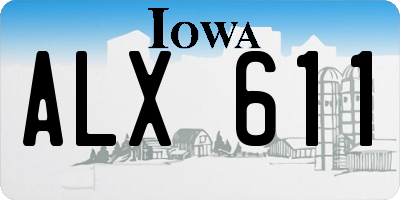 IA license plate ALX611