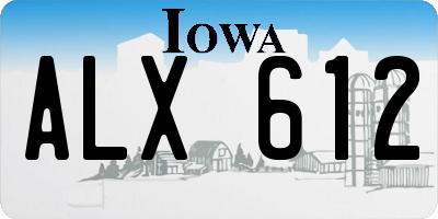 IA license plate ALX612