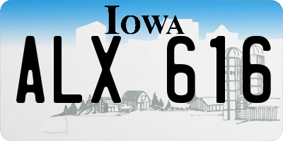 IA license plate ALX616