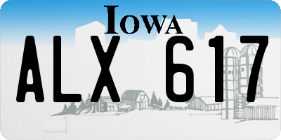 IA license plate ALX617