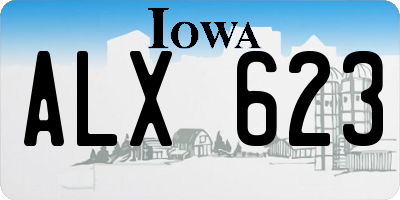 IA license plate ALX623