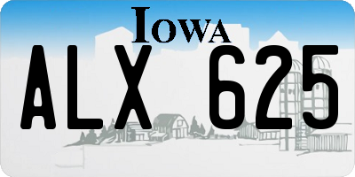 IA license plate ALX625