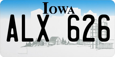 IA license plate ALX626