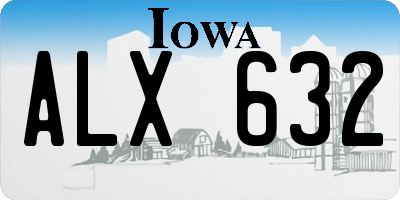 IA license plate ALX632