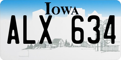 IA license plate ALX634