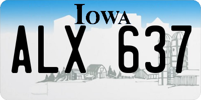 IA license plate ALX637