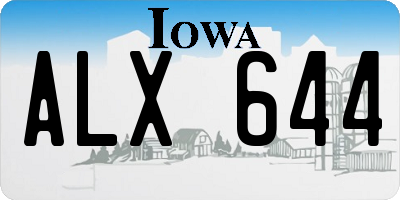 IA license plate ALX644