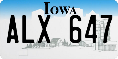 IA license plate ALX647
