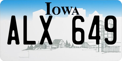 IA license plate ALX649