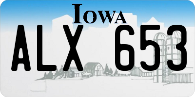IA license plate ALX653
