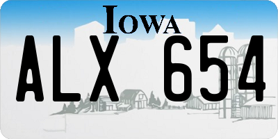 IA license plate ALX654