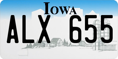 IA license plate ALX655