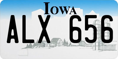 IA license plate ALX656