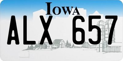 IA license plate ALX657