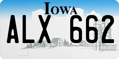 IA license plate ALX662