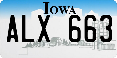 IA license plate ALX663