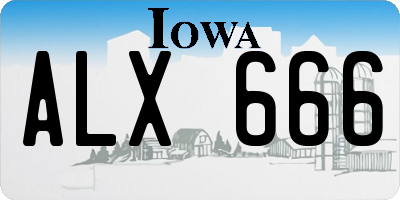 IA license plate ALX666