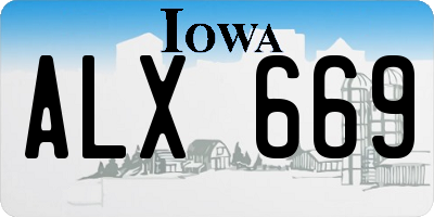 IA license plate ALX669