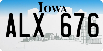 IA license plate ALX676