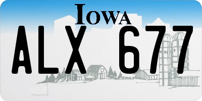 IA license plate ALX677
