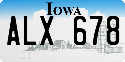 IA license plate ALX678