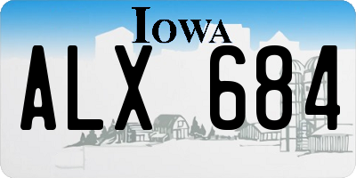 IA license plate ALX684