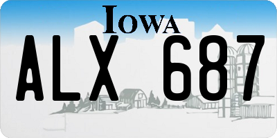 IA license plate ALX687