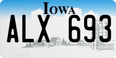 IA license plate ALX693