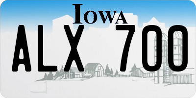 IA license plate ALX700