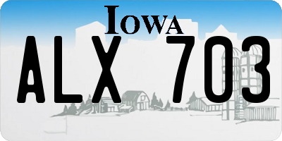 IA license plate ALX703