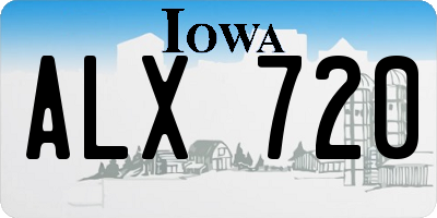 IA license plate ALX720