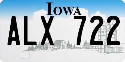 IA license plate ALX722