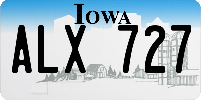 IA license plate ALX727