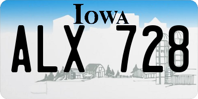 IA license plate ALX728