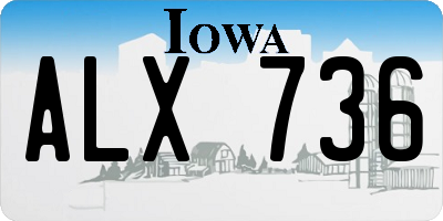 IA license plate ALX736