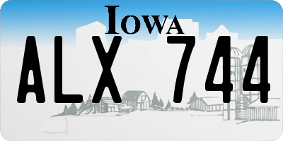 IA license plate ALX744