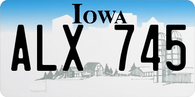 IA license plate ALX745