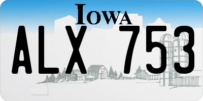 IA license plate ALX753