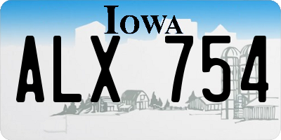 IA license plate ALX754