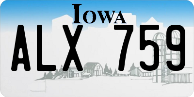IA license plate ALX759