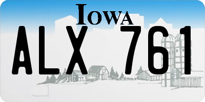 IA license plate ALX761