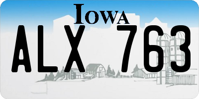 IA license plate ALX763