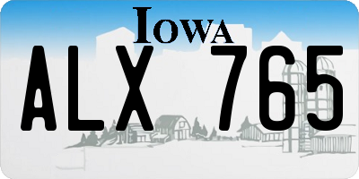 IA license plate ALX765