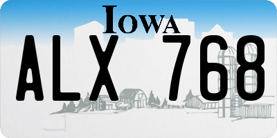 IA license plate ALX768