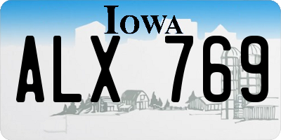 IA license plate ALX769