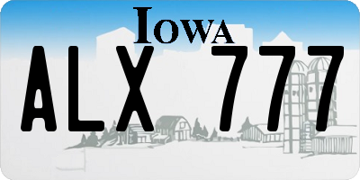 IA license plate ALX777