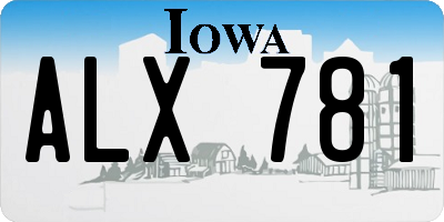 IA license plate ALX781