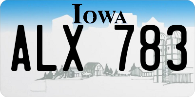 IA license plate ALX783