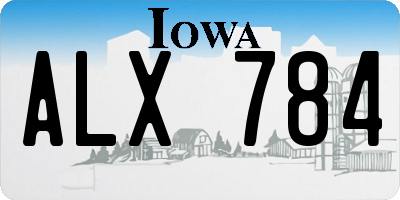 IA license plate ALX784