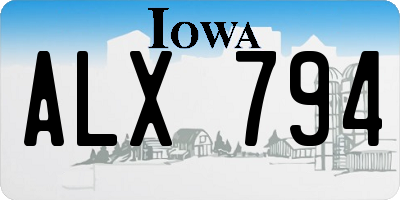 IA license plate ALX794